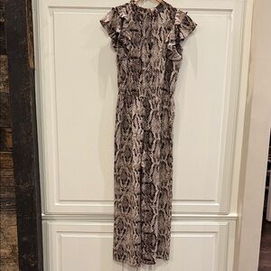 1. State Snake Print Cap Sleeve Jumpsuit
